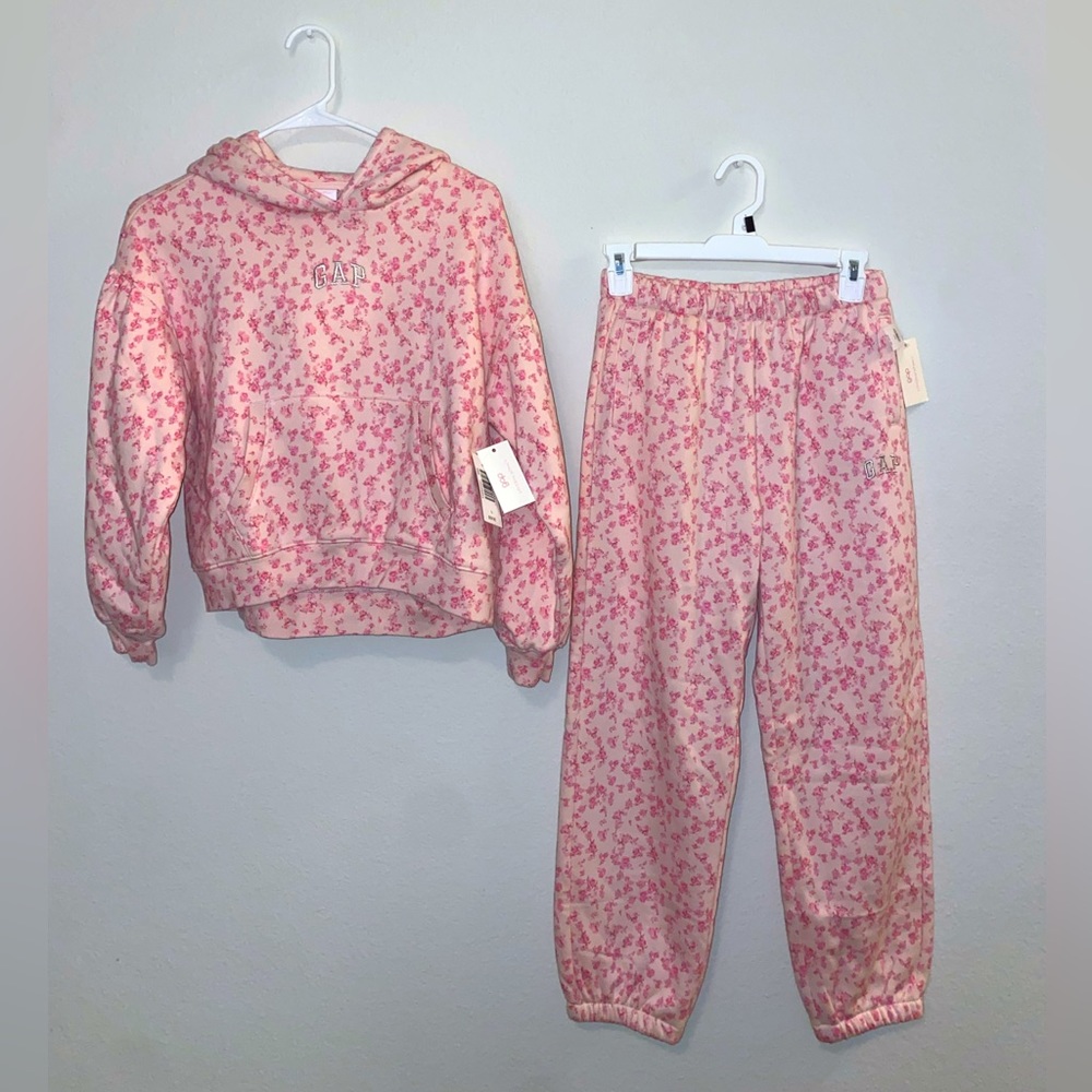 Gap X LoveShackFancy kids floral joggers & crop hoodie